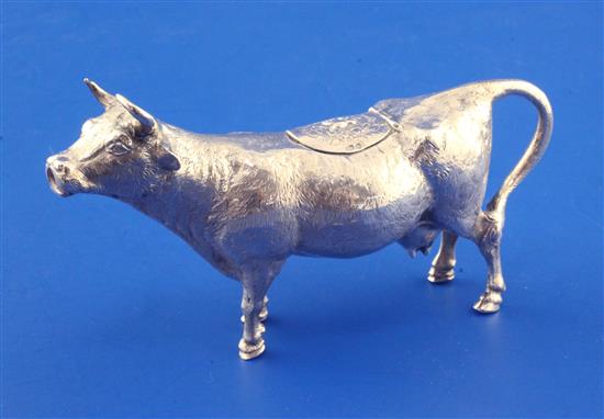 A 1960s continental silver cow creamer, 6.5 oz.
